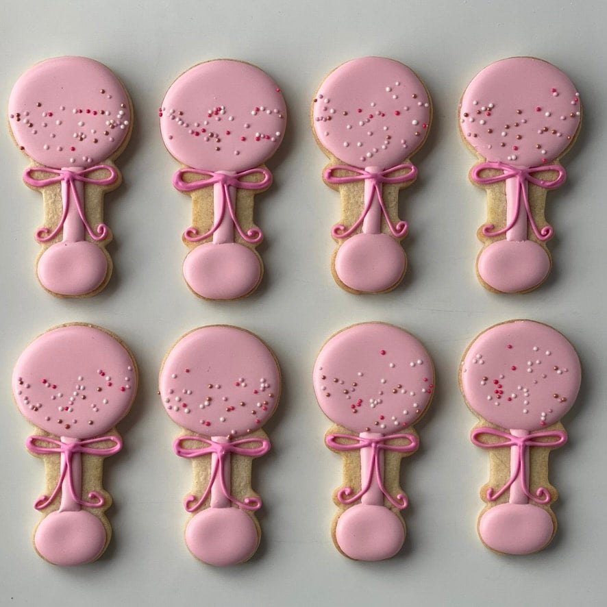 Baby Rattle Decorated Cookies (Pre-Order One Dozen) | Double Batch Bakery