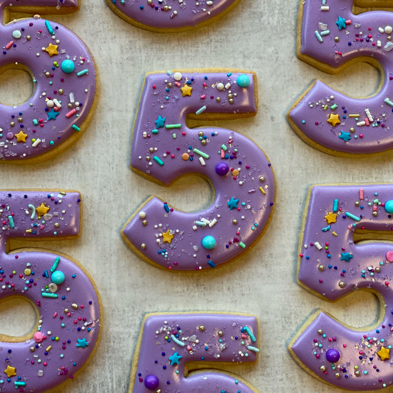 Numeral Decorated Cookies (pre-order One Dozen) 